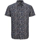 Jack & Jones, Overhemden, Heren, Veelkleurig, 2Xl, Zomer Print Shirt Nachtblauw Slim Fit