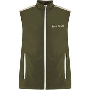 Palm Angels, Heren Classic Logo Vest Military Of Groen, Heren, Maat:S