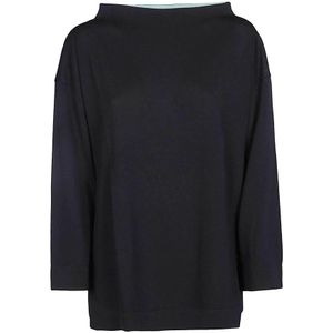 Liviana Conti, Blouses & Shirts, Dames, Blauw, S, Blauwe Gebreide Trui - Liviana Conti Boateck Stijl