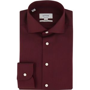 Eton, Overhemden, Heren, Rood, 2Xl, Katoen, Casual Bordeaux Overhemd