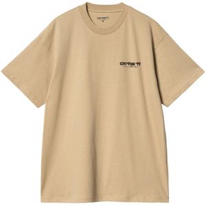 Carhartt Wip, Biologisch Katoenen Korte Mouw T-Shirt Bruin, Heren, Maat:S