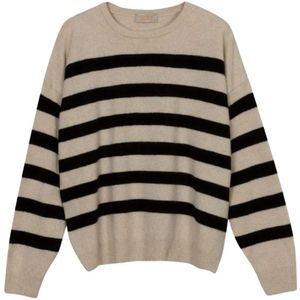 John Smedley, Round-neck Truien Beige, Dames, Maat:M