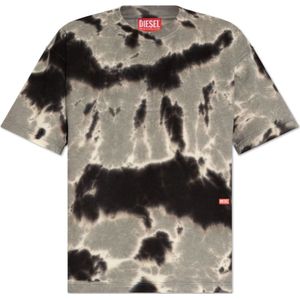 Diesel, T-Boxt-N15 tie-dye T-shirt Grijs, Heren, Maat:S