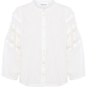 Karen by Simonsen, Blouses & Shirts, Dames, Wit, M, Katoen, Ruchemouw Blouse Bright White