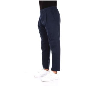 Dondup, Broeken, Heren, Blauw, W36, Katoen, Blauwe Broek met Ritssluiting en Knoopsluiting