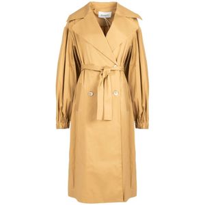 Silvian Heach, Dubbelrijige Trenchcoat Bruin, Dames, Maat:XL