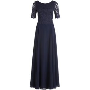 vera mont, Kleedjes, Dames, Blauw, 2Xl, Chiffon, Elegant Kant Cocktailjurk