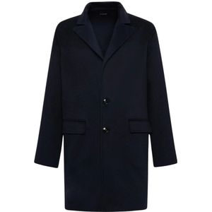 Kiton, Mantels, Heren, Blauw, 2Xl, Wol, Luxe Cashmere Double Cloth Coat