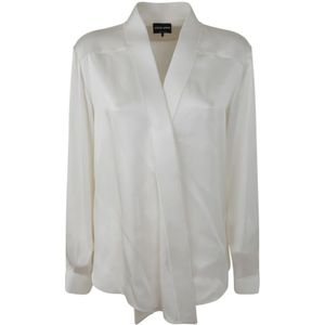 Giorgio Armani, Blouses & Shirts, Dames, Wit, S, Satijn, Shirts