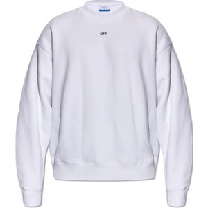 Off White, Sweatshirts & Hoodies, Heren, Wit, XL, Katoen, Sweatshirt met logo