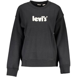 Levi's, Sweatshirts & Hoodies, Heren, Zwart, XL, Katoen, Zwarte Katoenen Trui met Logo Print