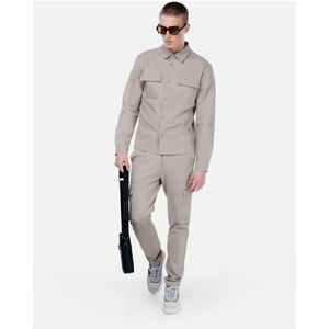 Off The Pitch, Jassen, Heren, Grijs, L, Nylon, Smart Interlock Overshirt Grijs