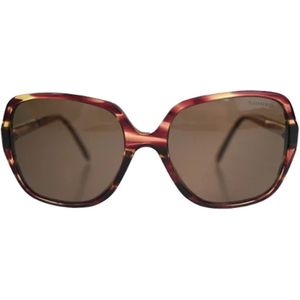 Tiffany & Co. Pre-owned, Pre-owned, Dames, Bruin, ONE Size, Tweed, Pre-owned Plastic sunglasses