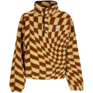 Obey, Wavy Pop Over Fleece Jas Bruin, Dames, Maat:S