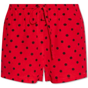 Moschino, Korte broeken, Dames, Rood, S, Zijden shorts voor 40-jarig jubileum