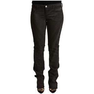 Costume National, Broeken, Dames, Zwart, W31, Katoen, Zwarte Katoenen Skinny Broek