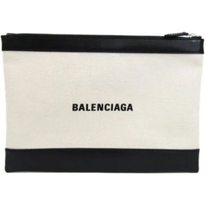 Balenciaga Vintage, Pre-owned, Dames, Beige, ONE Size, Leer, Beige Skinn Balenciaga Clutch