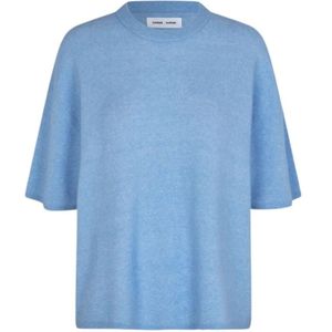 Samsøe Samsøe, Tops, Dames, Blauw, S, Wol, Blauwe Reiger Megan T-shirt