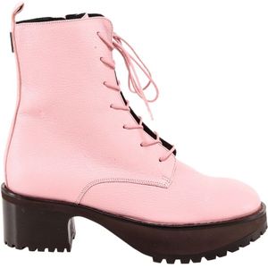 By Far, Roze Leren Enkellaarzen Aw 21 Roze, Dames, Maat:36 EU