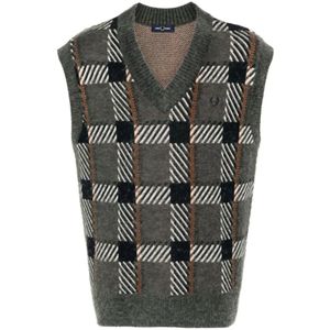 Fred Perry, Gebloemd V-Hals Gilet Veelkleurig, Heren, Maat:M