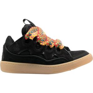 Lanvin, Zwarte Curb Sneakers Zwart, Dames, Maat:37 EU