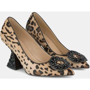 Alma EN Pena, Schoenen, Dames, Bruin, 39 EU, Leer, Brogue pumps met broche