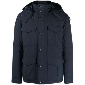 Woolrich, Winter Jassen Blauw, Heren, Maat:M