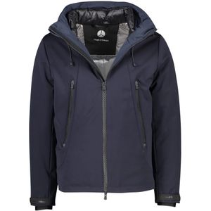 People of Shibuya, Donkerblauwe winterjas met rits Blauw, Heren, Maat:3XL