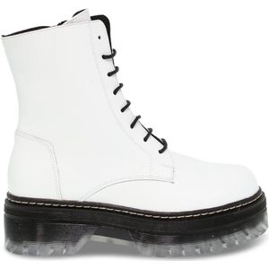 Tosca Blu, Witte Patent Low Boot met Veters Wit, Dames, Maat:36 EU