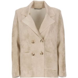 D.Exterior, Jassen, Dames, Bruin, S, Bruine Corduroy Blazer Vrouw Peak Revers