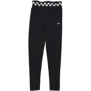 Vans, Broeken, Dames, Zwart, M, Katoen, Checkmate Legging Zwart Elastische Taille