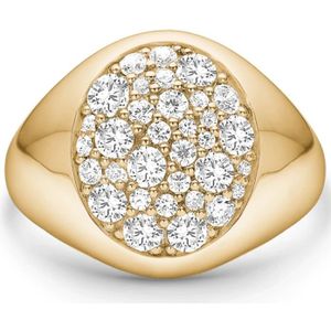 Julie Sandlau, Luxe Pinky Ring met Top Wesselton Diamanten Geel, Dames, Maat:45 MM