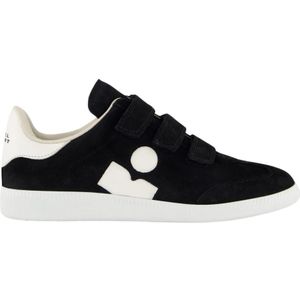 Isabel Marant, Schoenen, Dames, Zwart, 41 EU, Suède, Suede Sneaker Zwart/Wit