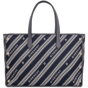 Givenchy, Jacquard Canvas Tote Tas Blauw, Dames, Maat:ONE Size