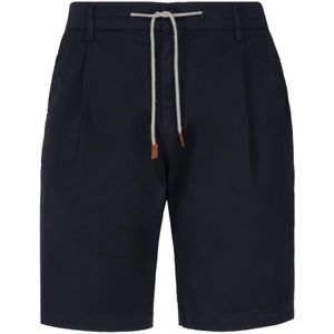 Eleventy, Blauwe Katoenen Bermuda Shorts Blauw, Heren, Maat:W40
