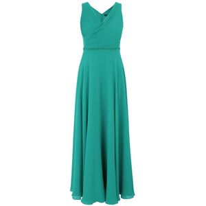 vera mont, Kleedjes, Dames, Groen, M, Chiffon, Elegante Geplooide Avondjurk