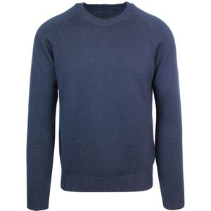 Paolo Pecora, Truien, Heren, Blauw, L, Wol, Blauwe Sweater Regular Fit