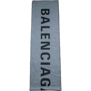 Balenciaga, Accessoires, Heren, Grijs, ONE Size, Wol, Tweekleurige zwarte en grijze wollen sjaal