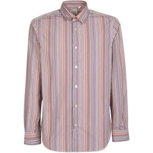 PS By Paul Smith, Overhemden, Heren, Roze, S, Katoen, Striped print shirt