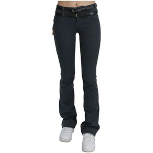 John Galliano, Jeans, Dames, Grijs, W24, Denim, Zwarte Slim Flared Denim Jeans