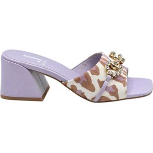 Jeannot, Schoenen, Dames, Paars, 37 EU, Lilac Luipaardprint Platte Schoenen