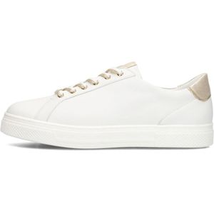 Hassia, Schoenen, Dames, Wit, 41 1/2 EU, Leer, Witte lage sneakers met gouden accenten