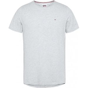 Tommy Jeans, Grijze T-shirt met geborduurd logo Grijs, Heren, Maat:S