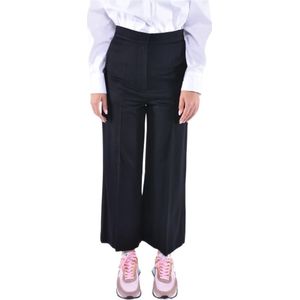 Max Mara Studio, Geknipte wollen broek Zwart, Dames, Maat:L