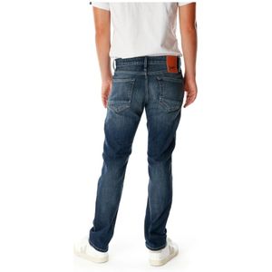 Denham, Jeans, Heren, Blauw, W34 L30, Denim, Straight Fit Jeans met lage taille