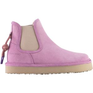 Panchic, Chunky Lilac Suede Beatle Laarzen Roze, Dames, Maat:35 EU