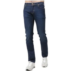 Jacob Cohën, Jeans, Heren, Blauw, W34, Katoen, Marineblauwe stretch jeans