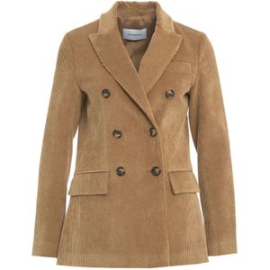 Gender, Jassen, Dames, Bruin, L, Bruine Corduroy Blazer Aw 24