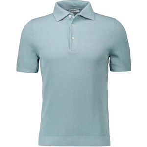 Gran Sasso, Tops, Heren, Blauw, L, Katoen, Blauwe Polo Shirt Regular Fit Zomer