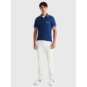 Tommy Hilfiger, Tops, Heren, Blauw, L, Katoen, Blauwe Piqué Polo Shirt